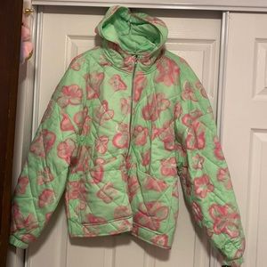 Wild Fable Quilted Jacket with Floral Print NWT